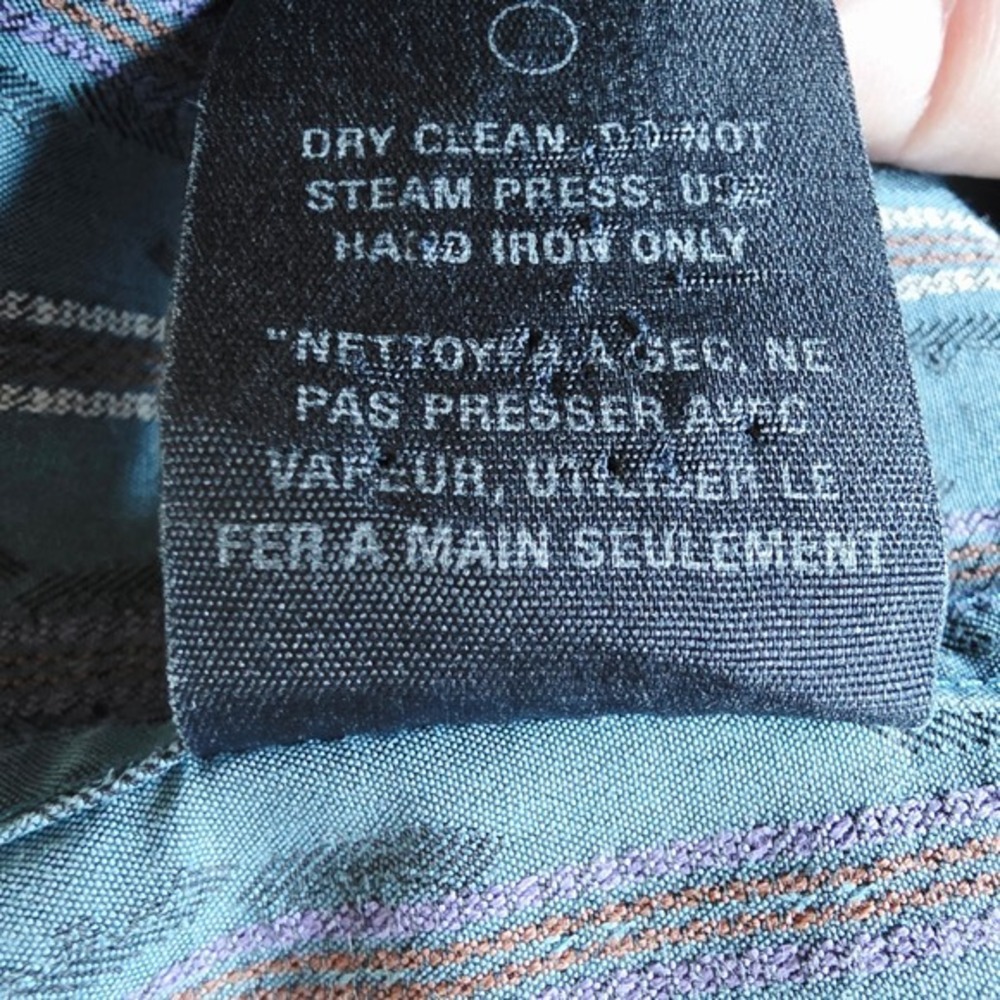 Robert Graham‎ Blue Striped Cotton Silk Button Up Shirt Men's M Made in India - Picture 10 of 14